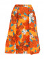 Юбка-миди из хлопка с цветочным узором с боковыми карманами Max&Co  –  Общий вид