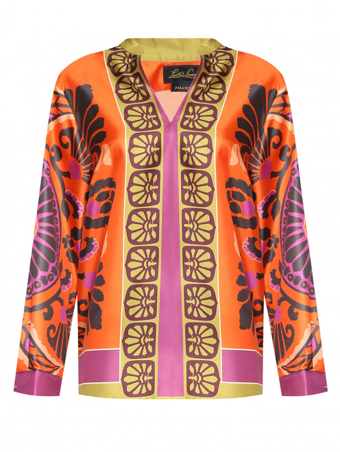Блуза из шелка с "Цветочным" узором Luisa Spagnoli - Общий вид