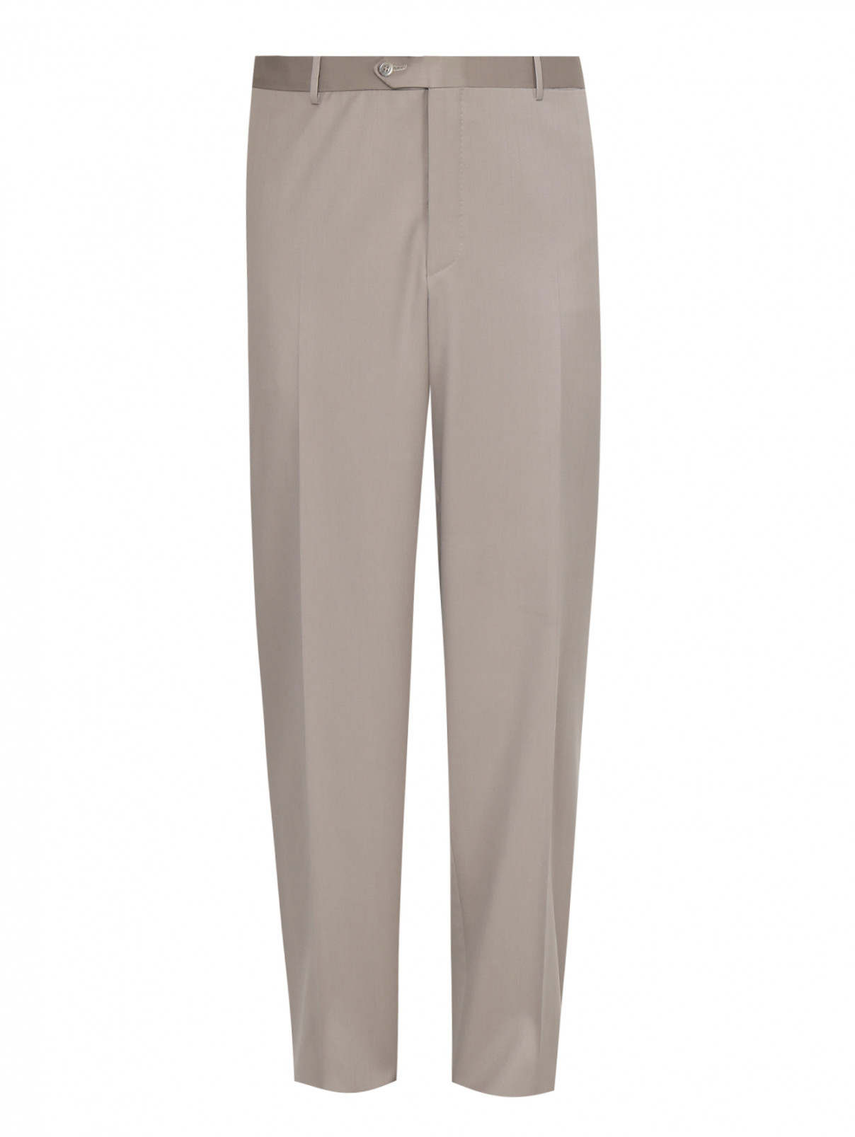 Классические брюки из шерсти Corneliani  –  Общий вид  – Цвет:  Бежевый