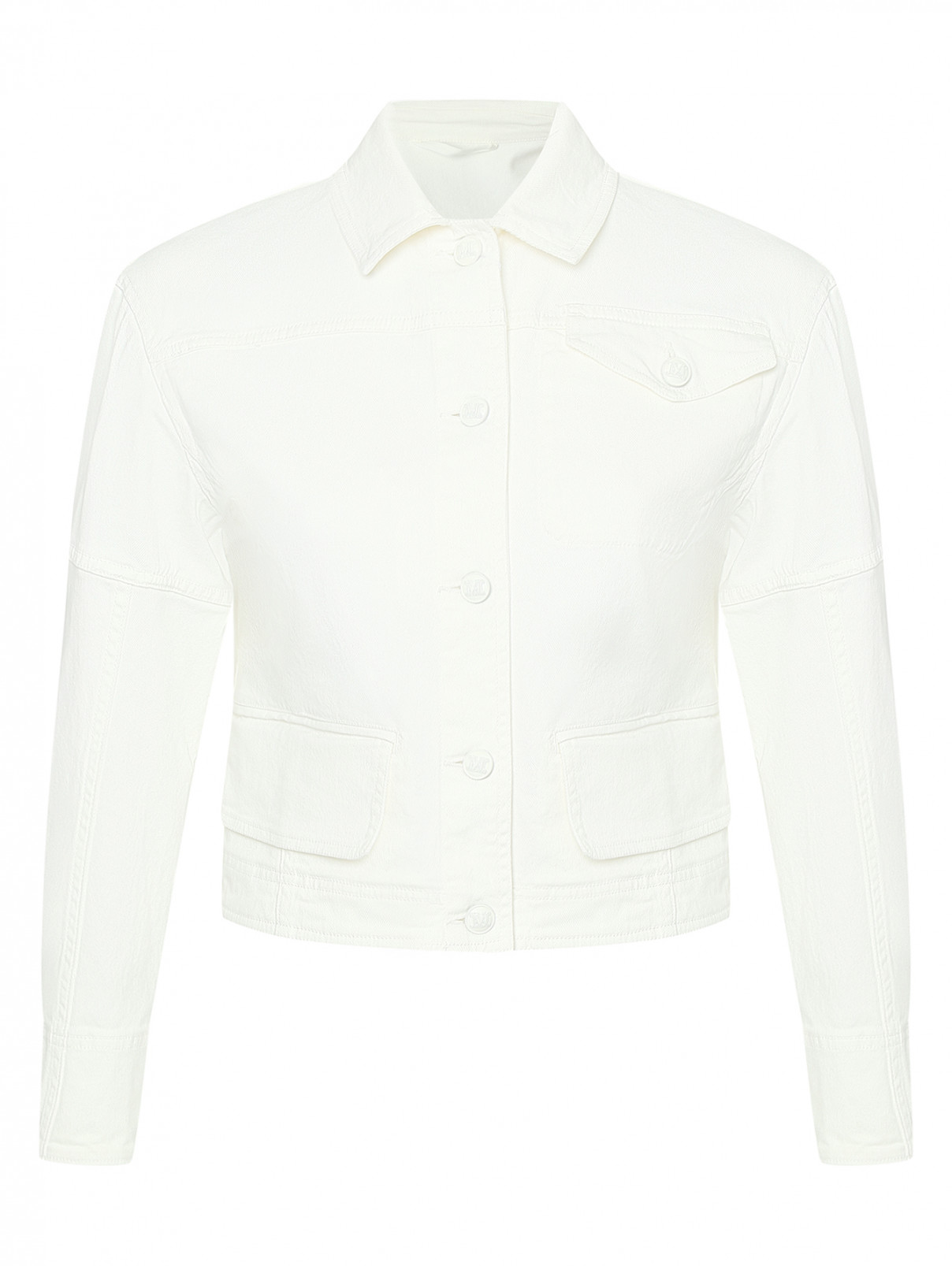 Укороченная куртка из хлопка Max Mara  –  Общий вид  – Цвет:  Белый