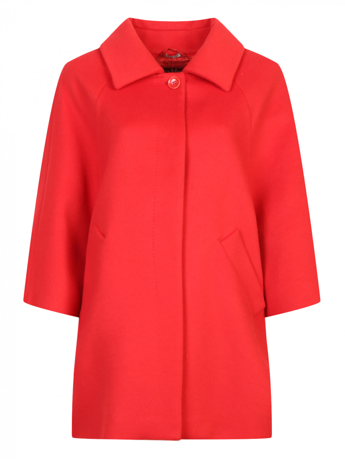 Пальто из шерсти Max Mara  –  Общий вид  – Цвет:  Красный