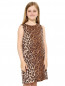 Платье из шелка и шерсти прямого фасона с узором Dolce & Gabbana  –  Модель Верх-Низ
