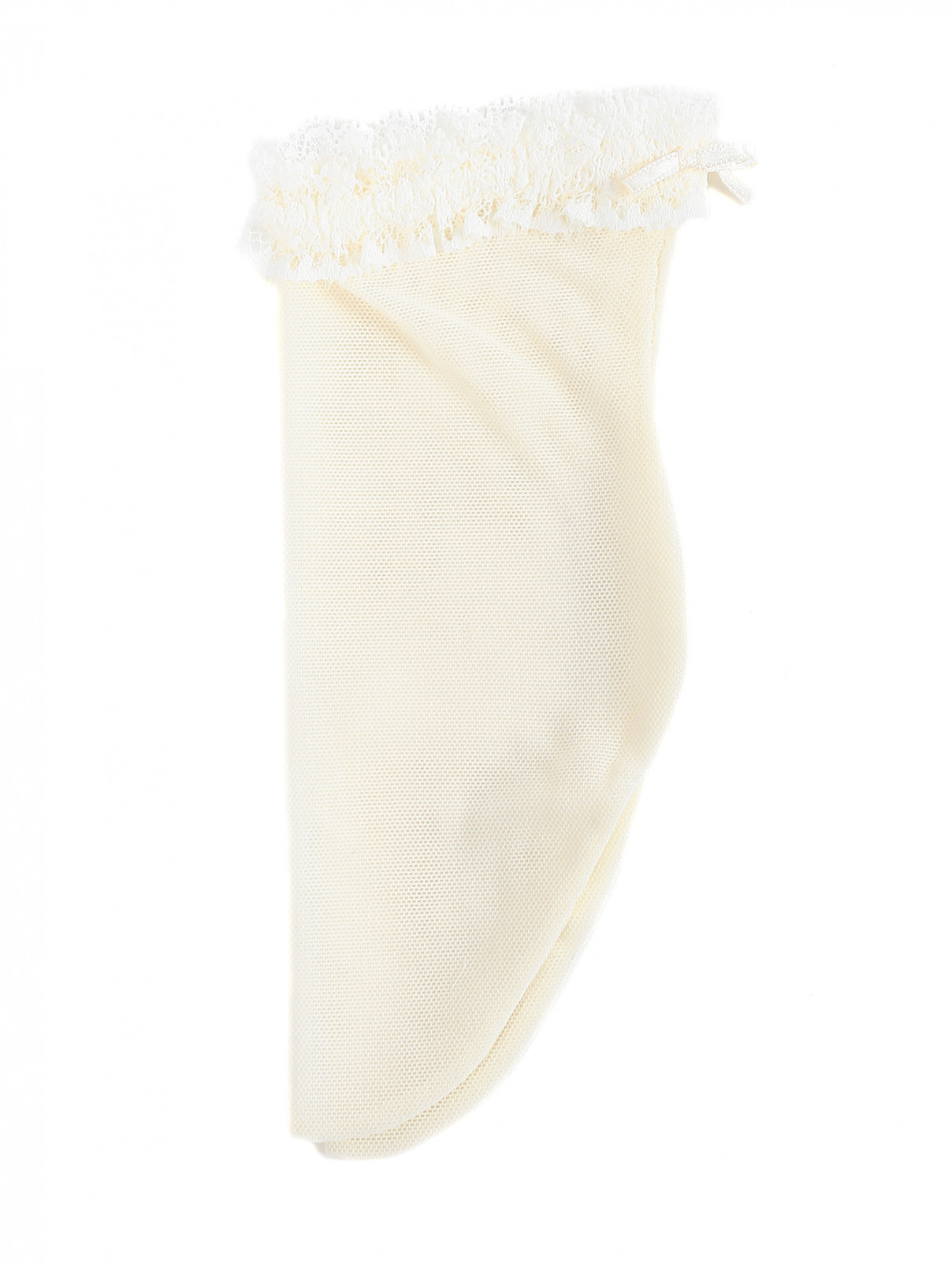 Носки кружевные декорированные бантами La Perla  –  Общий вид  – Цвет:  Бежевый