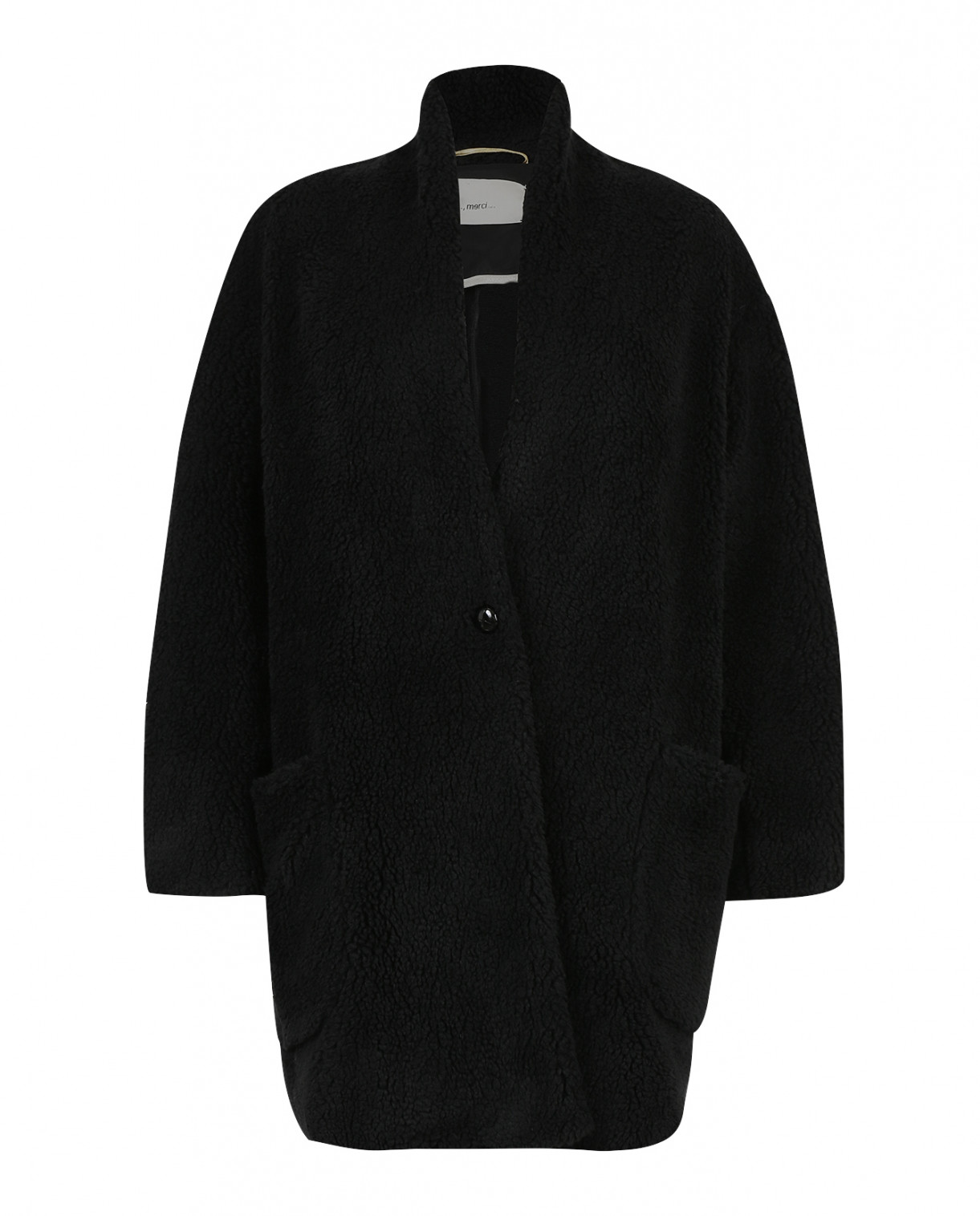 Пальто с боковыми карманами Merсi  –  Общий вид  – Цвет:  Черный
