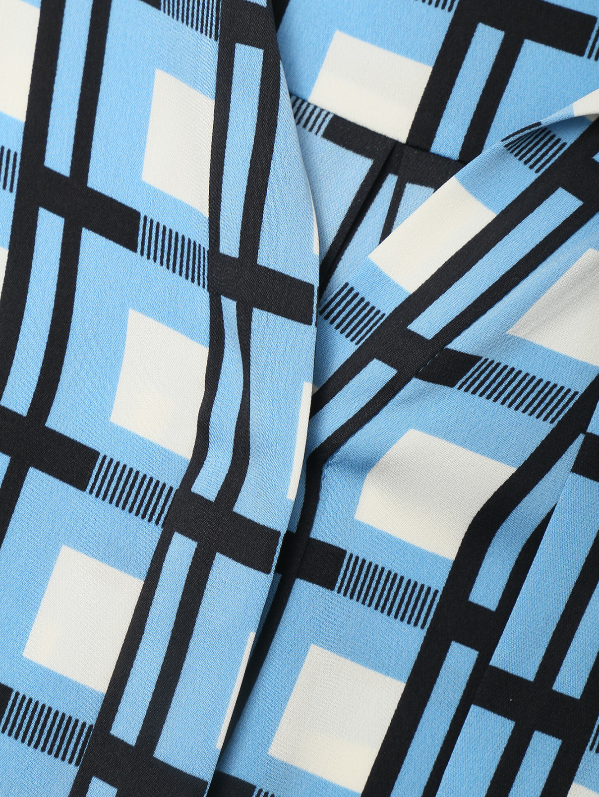 Платье-рубашка из шелка с поясом DVF  –  Деталь  – Цвет:  Синий