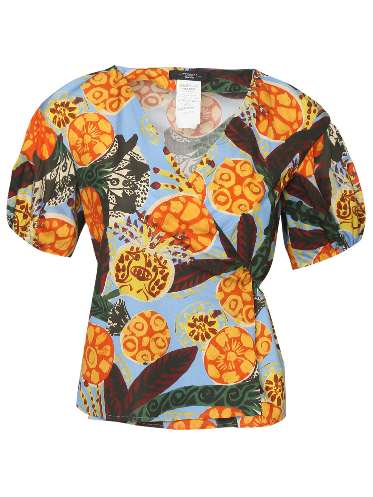 Блуза из хлопка с запахом Weekend Max Mara  –  Общий вид  – Цвет:  Узор