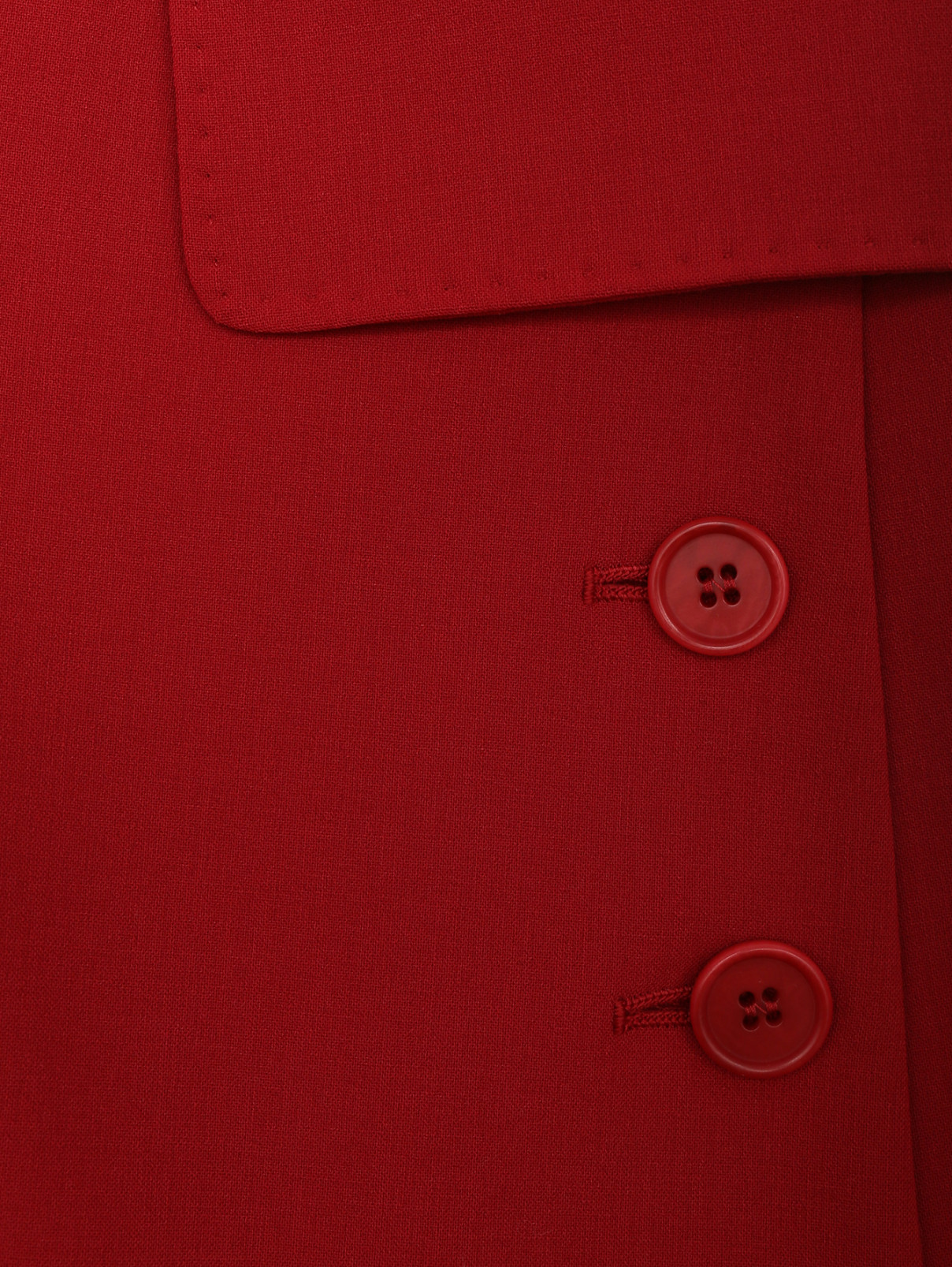 Жилет из шерсти на пуговице Max Mara  –  Деталь1  – Цвет:  Красный