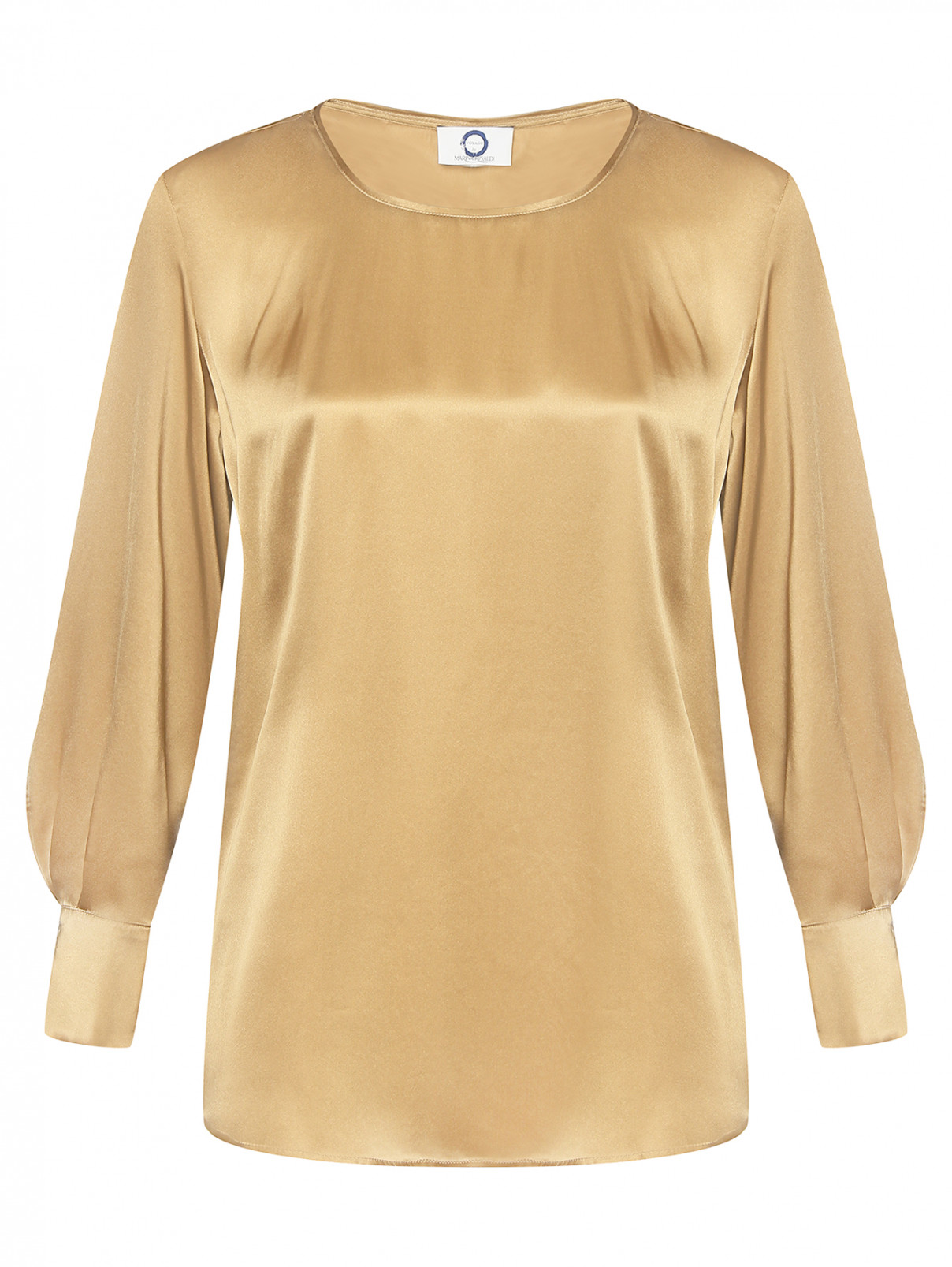 Блуза из шелка с длинным рукавом Marina Rinaldi  –  Общий вид  – Цвет:  Золотой