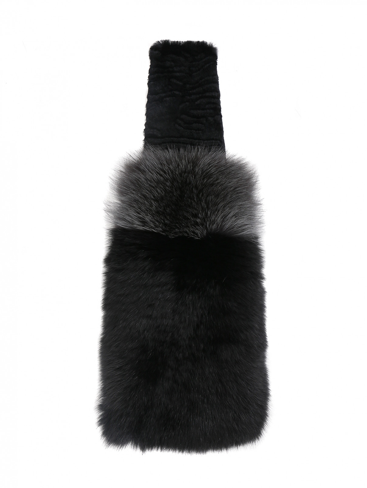 Воротник из меха лисы Marina Rinaldi  –  Общий вид  – Цвет:  Черный