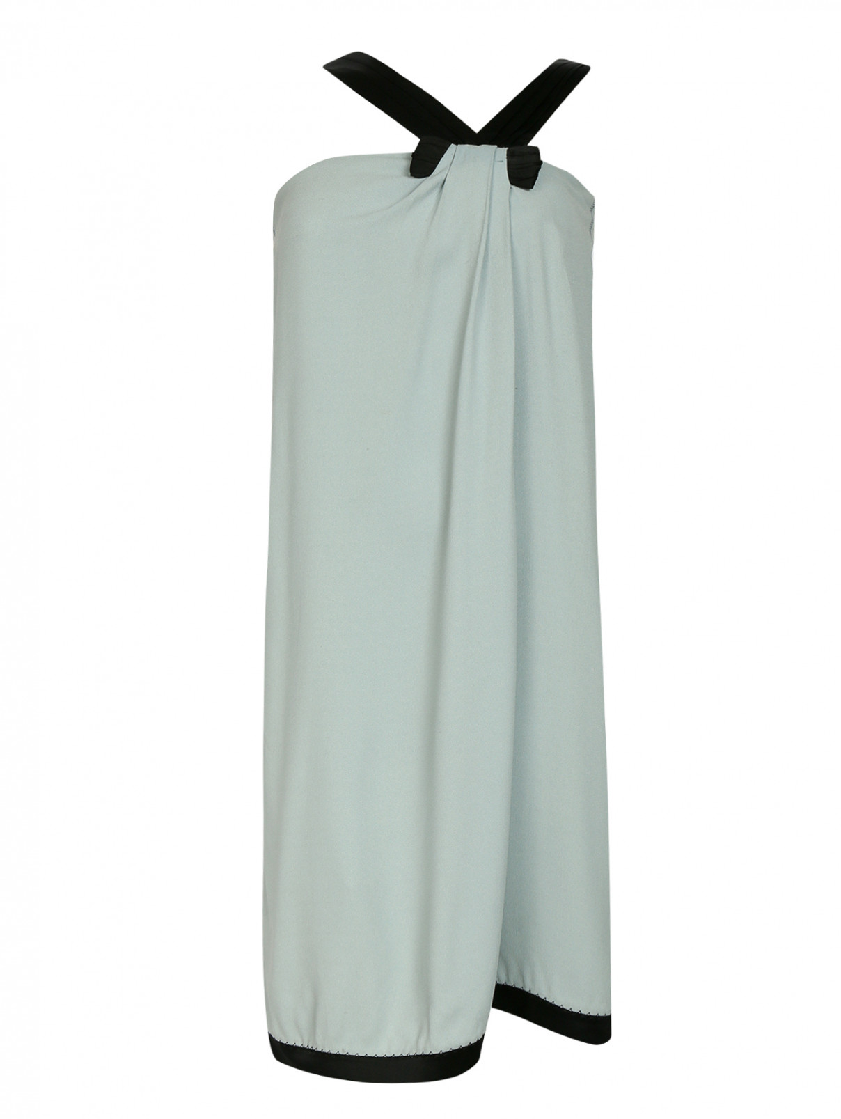 Платье-мини с декоративной отделкой 6267  –  Общий вид  – Цвет:  Синий