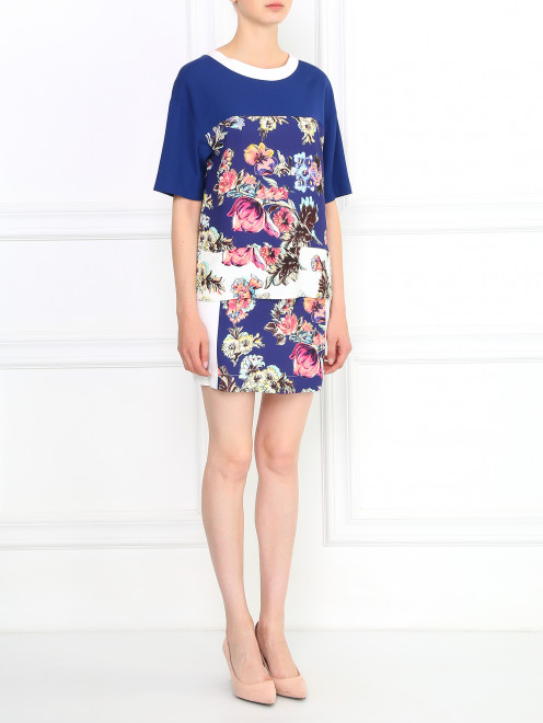 Платье-мини с цветочным узором Isola Marras - Модель Общий вид