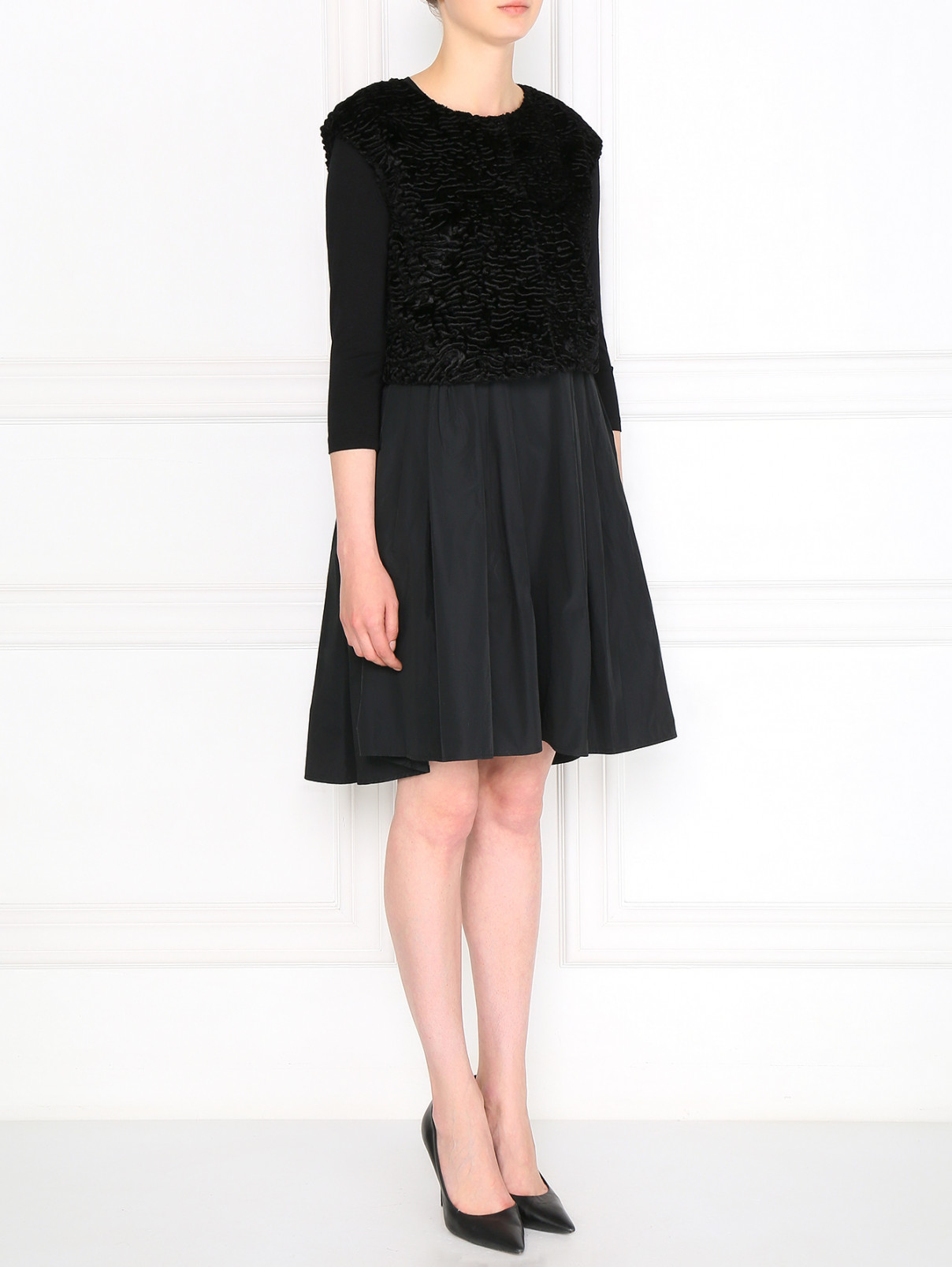 Платье с жилетом Max Mara  –  Модель Общий вид  – Цвет:  Черный