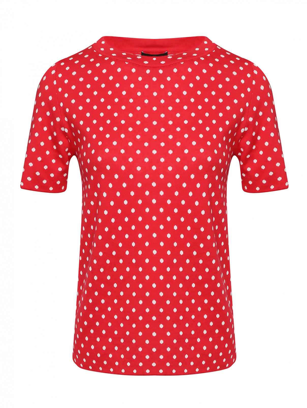 Джемпер хлопковый с узором горох Moschino Boutique  –  Общий вид  – Цвет:  Красный
