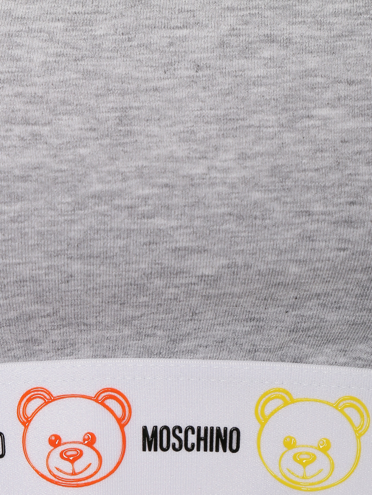 Топ из хлопка с логотипом Moschino Underwear  –  Деталь1  – Цвет:  Серый