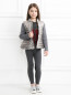 Куртка цвета металлик с отстегивающимися трикотажными рукавами Baby Dior  –  МодельОбщийВид