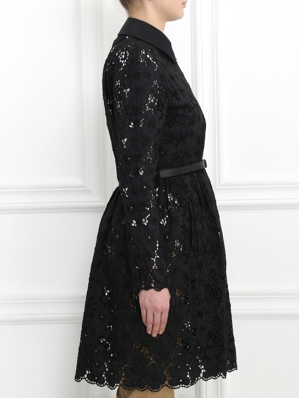 Легкий кружевной плащ Ermanno Scervino  –  Модель Верх-Низ2  – Цвет:  Черный
