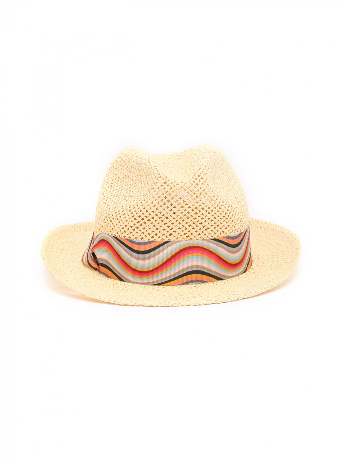 Соломенная шляпа с лентой Paul Smith  –  Общий вид  – Цвет:  Желтый