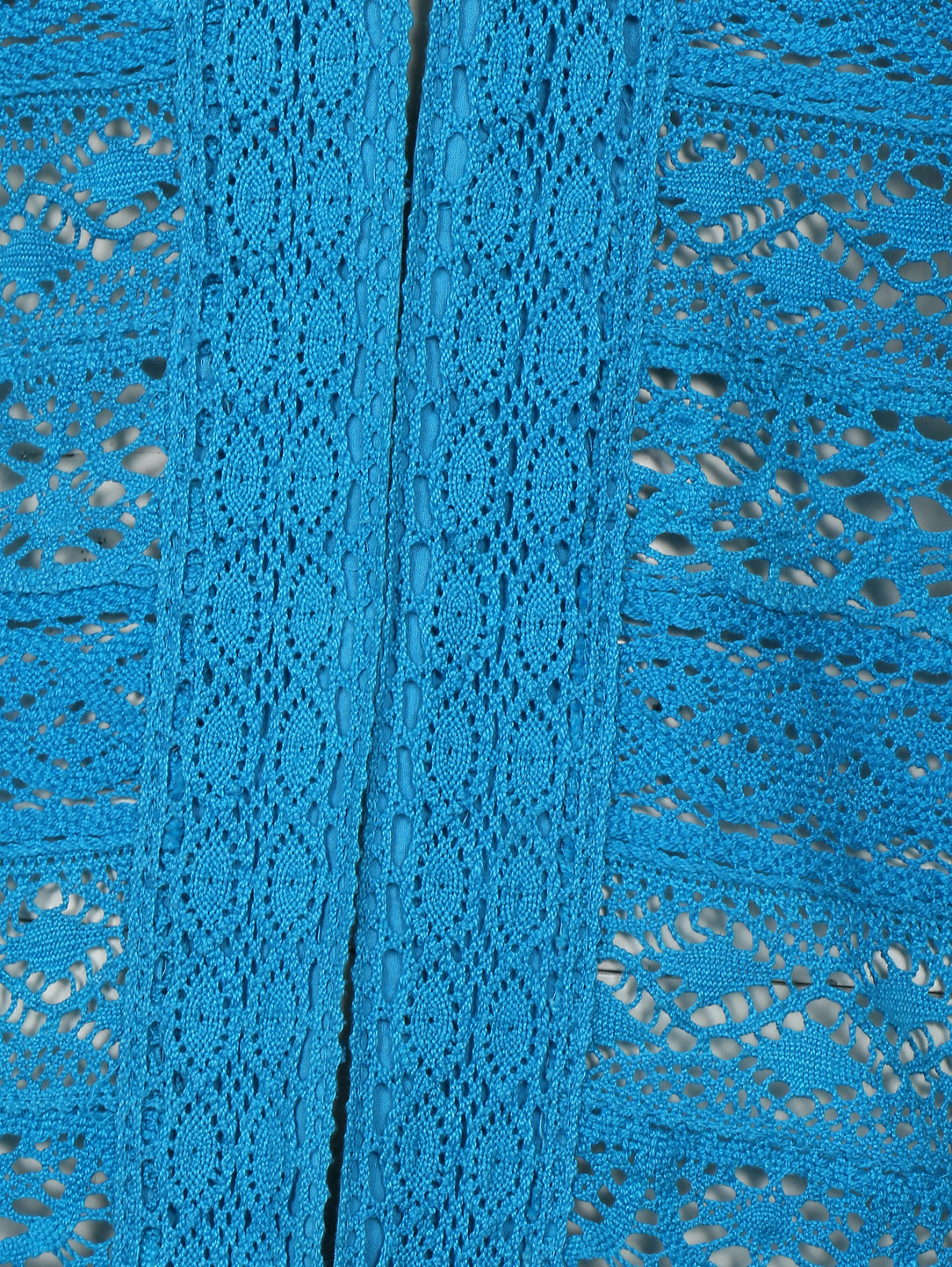 Легкое пальто из хлопка фактурной вязки JO NO FUI  –  Деталь  – Цвет:  Синий