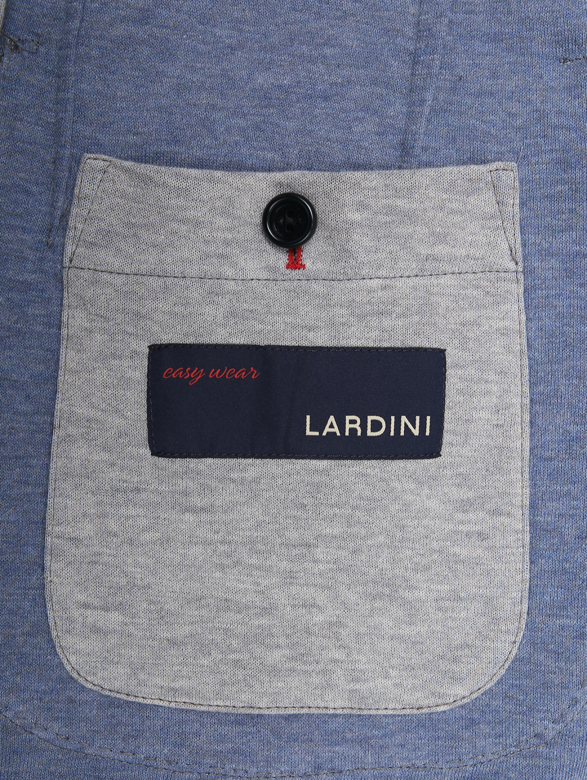 Трикотажный пиджак на пуговицах с карманами LARDINI  –  Деталь2  – Цвет:  Серый