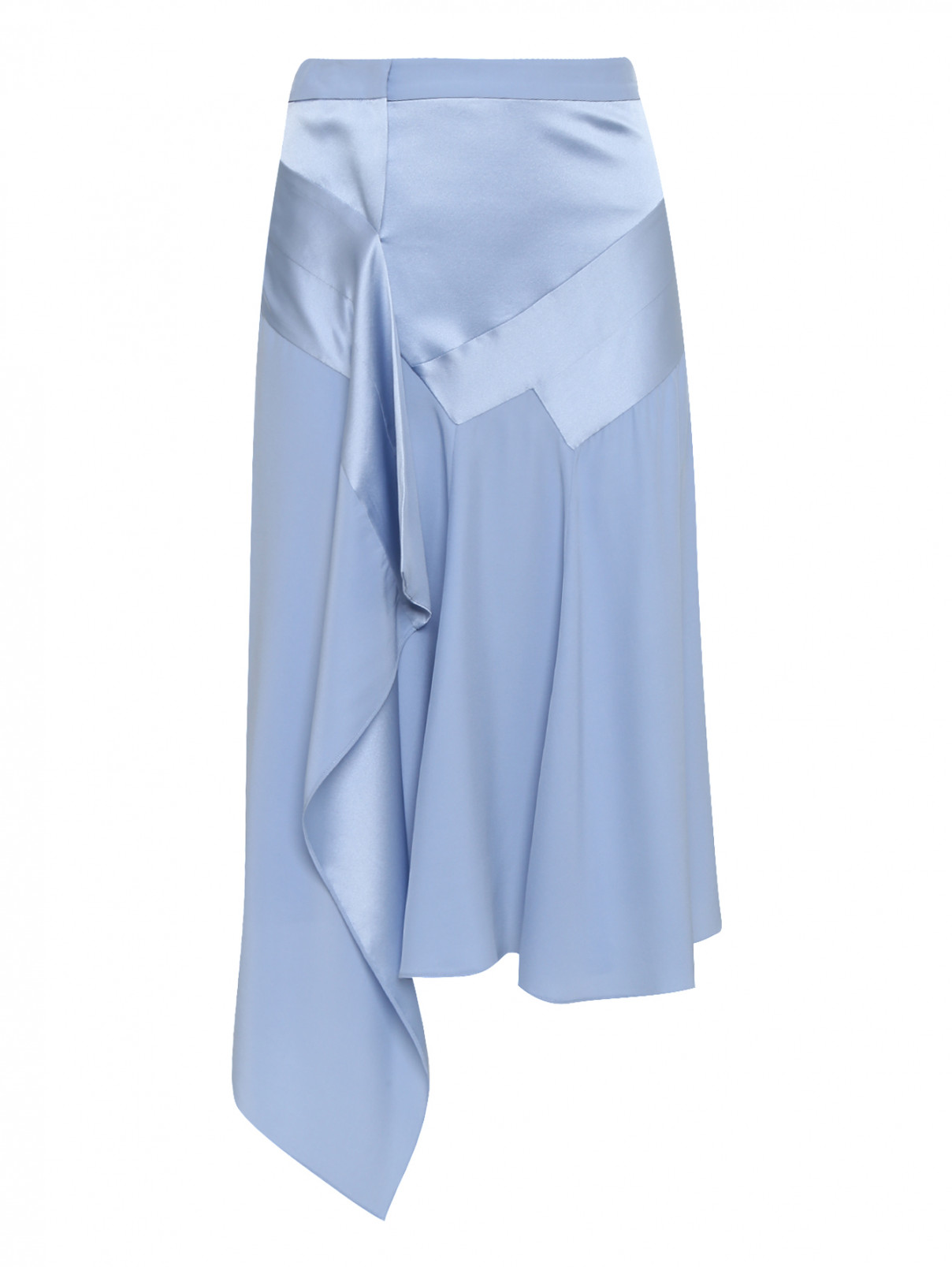 Юбка из шелка с асимметричным подолом Barbara Bui  –  Общий вид  – Цвет:  Синий