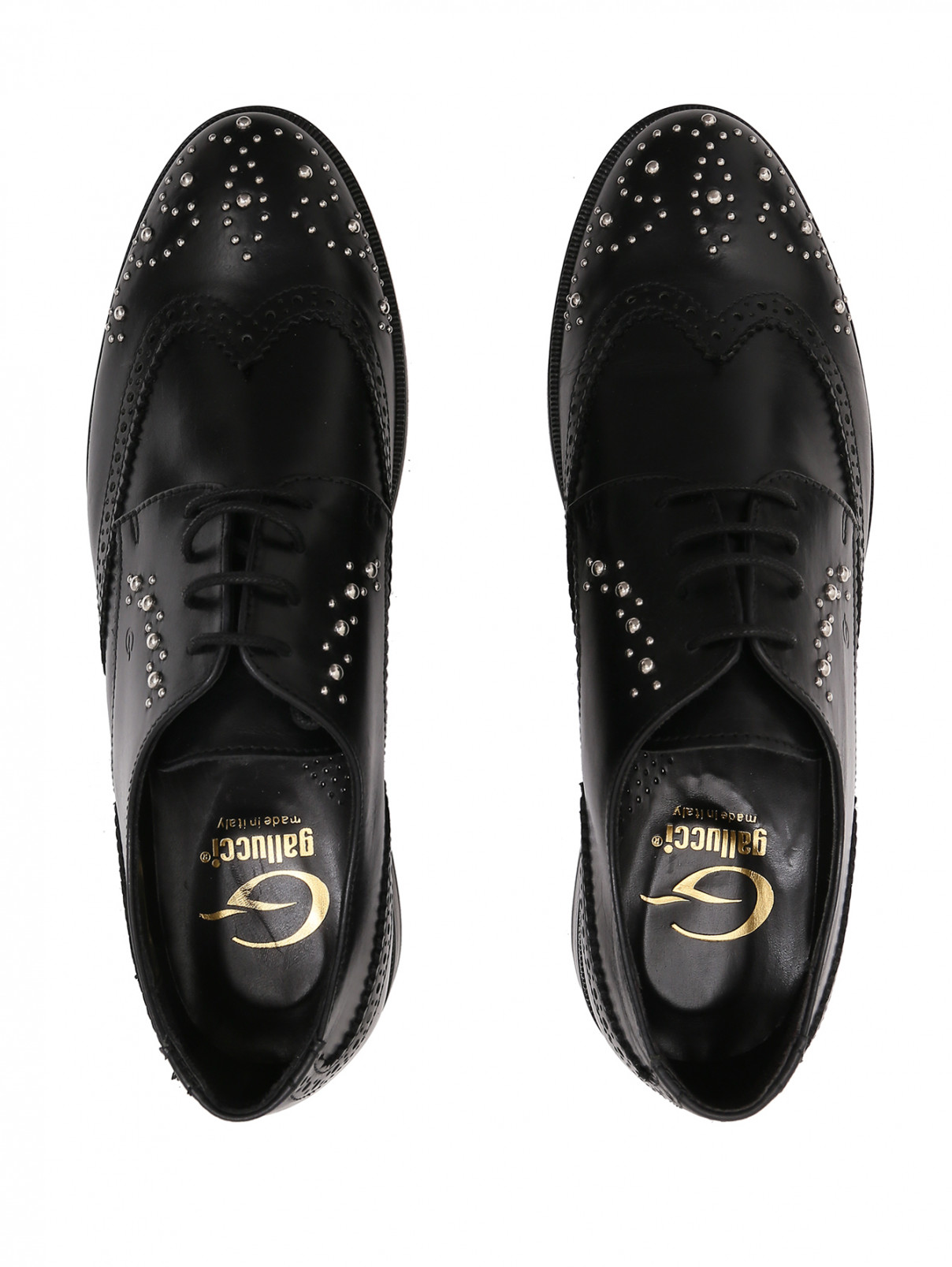 Туфли с металлическим декором Gallucci  –  Обтравка4  – Цвет:  Черный