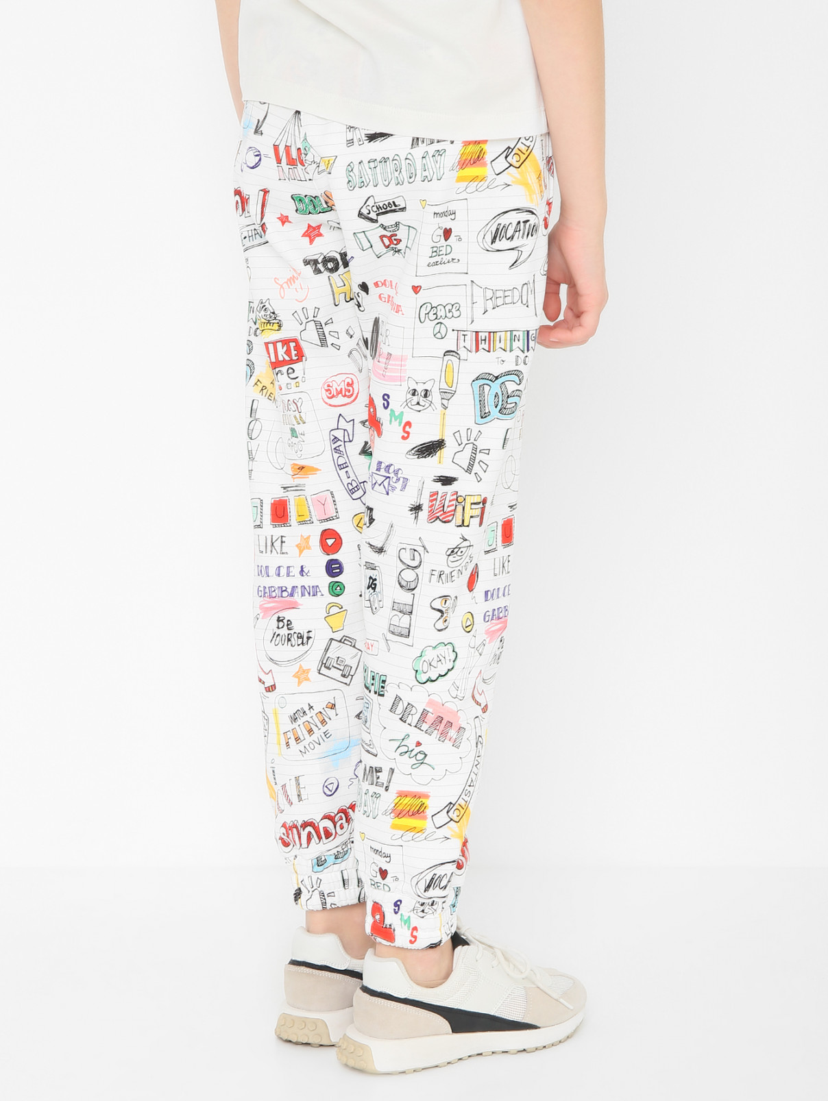 Трикотажные брюки с узором Dolce & Gabbana  –  МодельВерхНиз1  – Цвет:  Узор