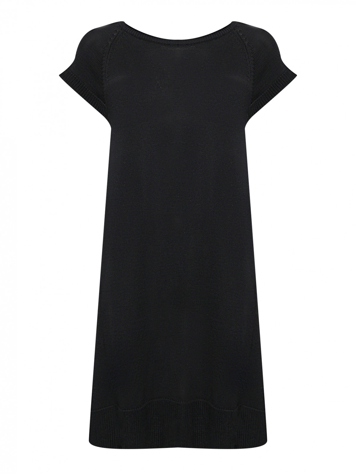 Трикотажное платье с кружевной отделкой TWINSET  –  Общий вид  – Цвет:  Черный