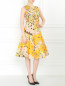 Платье-миди с цветочным узором и декоративной отделкой Andrew GN  –  Модель Общий вид