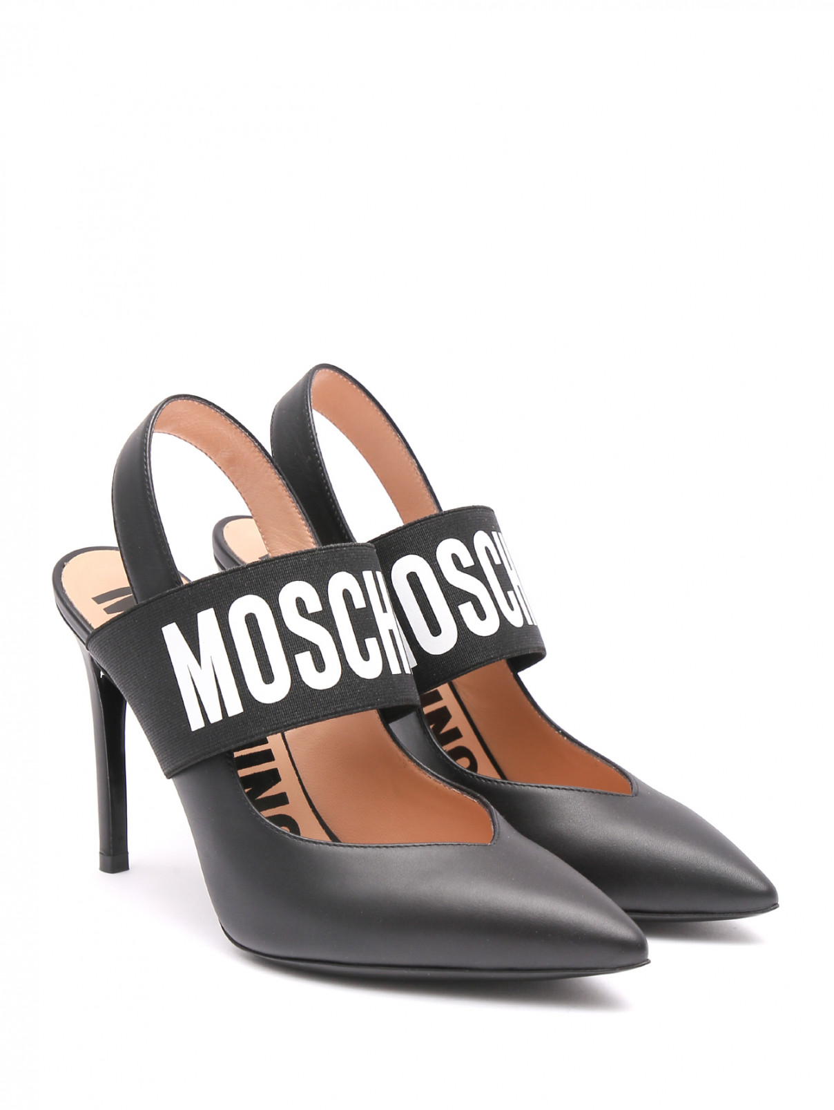 Туфли из гладкой кожи Moschino  –  Общий вид  – Цвет:  Черный