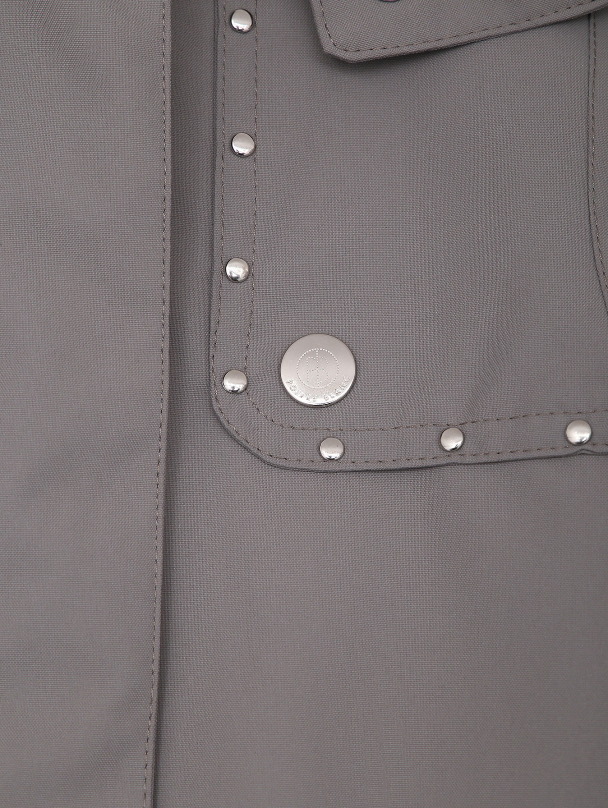 Утепленное пальто с металлическим декором Poivre Blanc  –  Деталь  – Цвет:  Зеленый