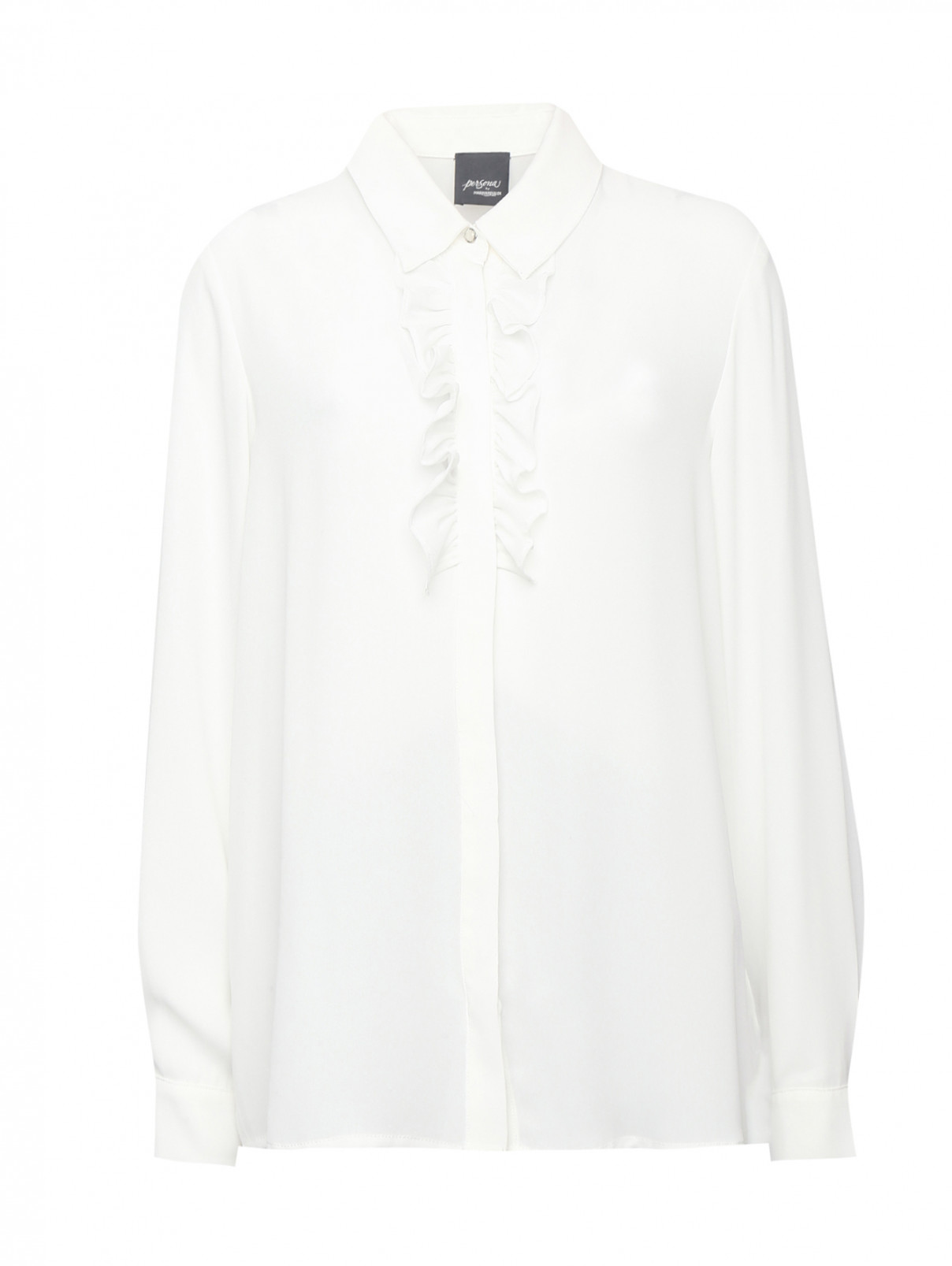 Блуза с оборками Persona by Marina Rinaldi  –  Общий вид  – Цвет:  Белый