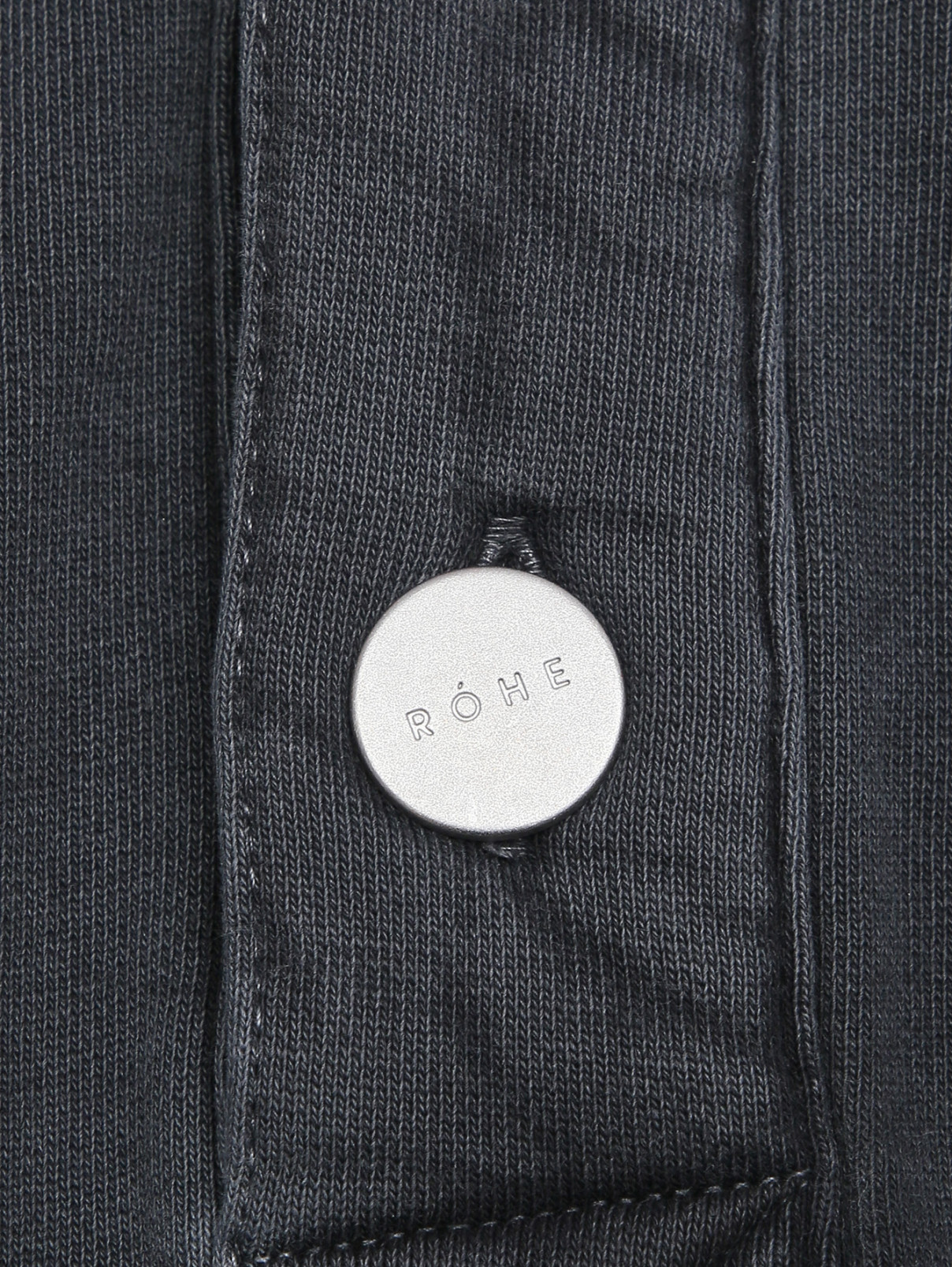 Толстовка из хлопка на пуговицах Rohe  –  Деталь  – Цвет:  Серый