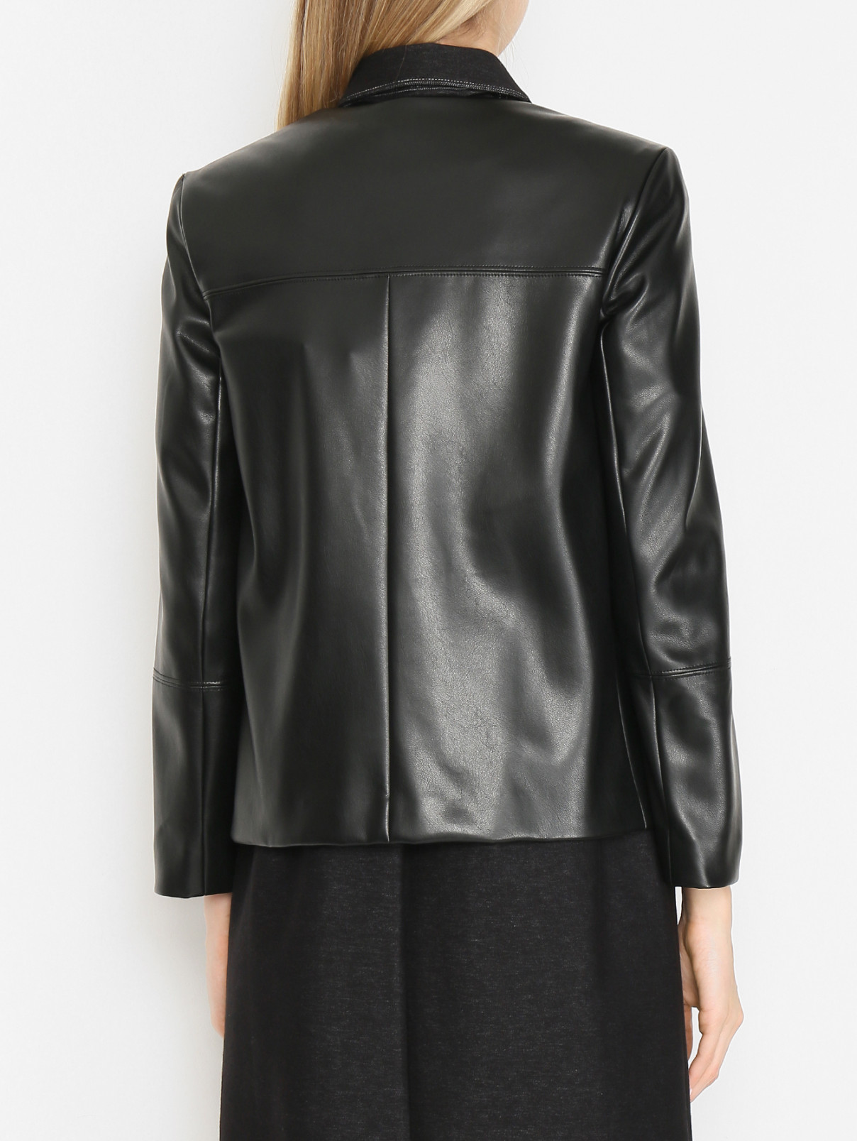 Куртка из гладкой экокожи Max Mara  –  МодельВерхНиз1  – Цвет:  Черный