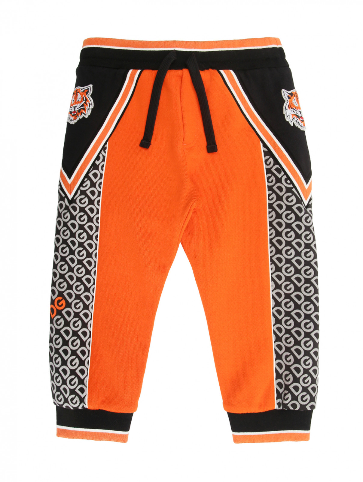 Трикотажные брюки с манжетами Dolce & Gabbana  –  Общий вид  – Цвет:  Оранжевый