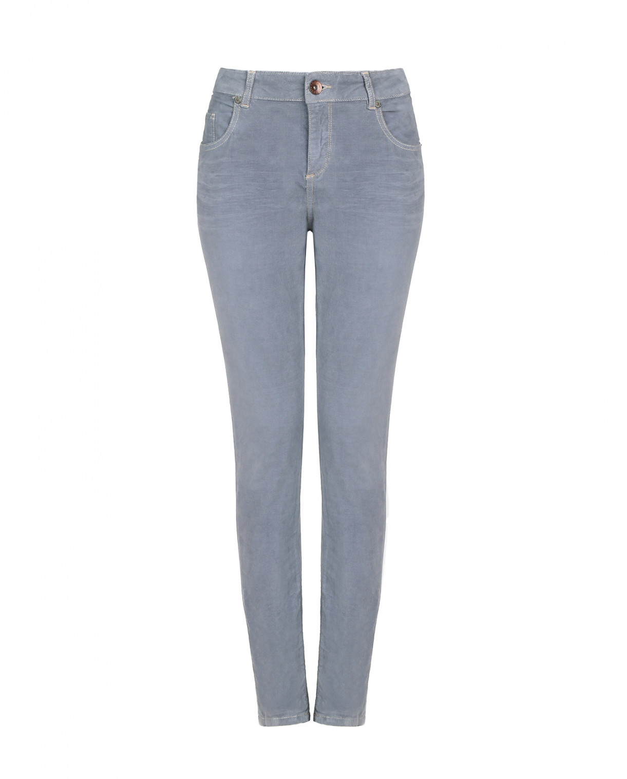 Узкие брюки  из вельвета R95TH  –  Общий вид  – Цвет:  Серый