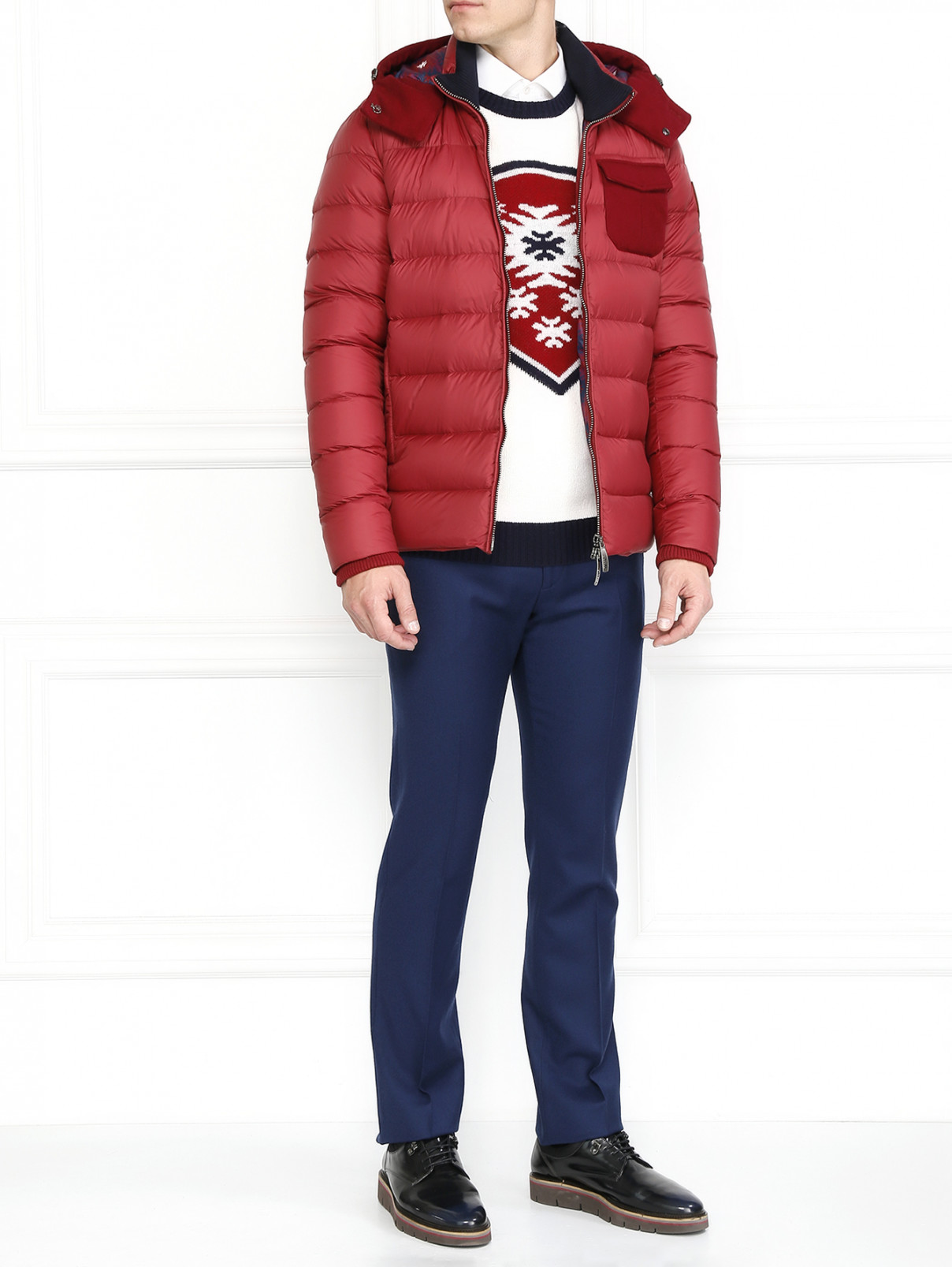 Пуховая куртка со съемным капюшоном BOSCO  –  Модель Общий вид  – Цвет:  Красный
