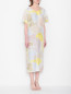 Платье-миди из шелка с узором Alysi  –  МодельВерхНиз