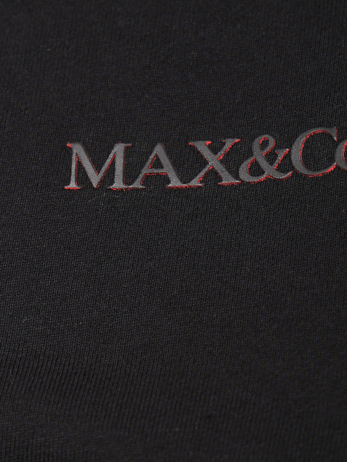 Толтовка из хлопка с капюшоном Max&Co  –  Деталь  – Цвет:  Черный