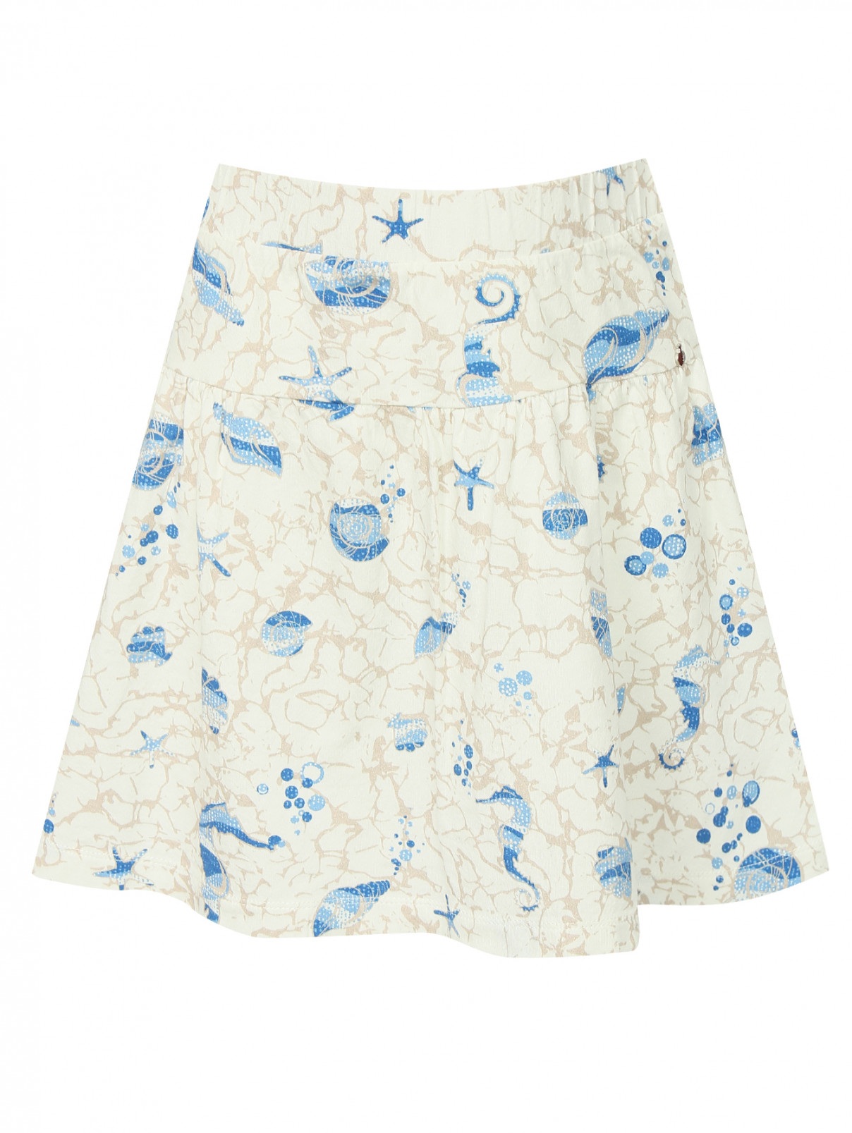 Трикотажная юбка с морским узором BOSCO  –  Общий вид  – Цвет:  Узор