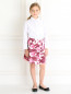 Бархатная юбка с цветочным узором I Pinco Pallino  –  Модель Общий вид