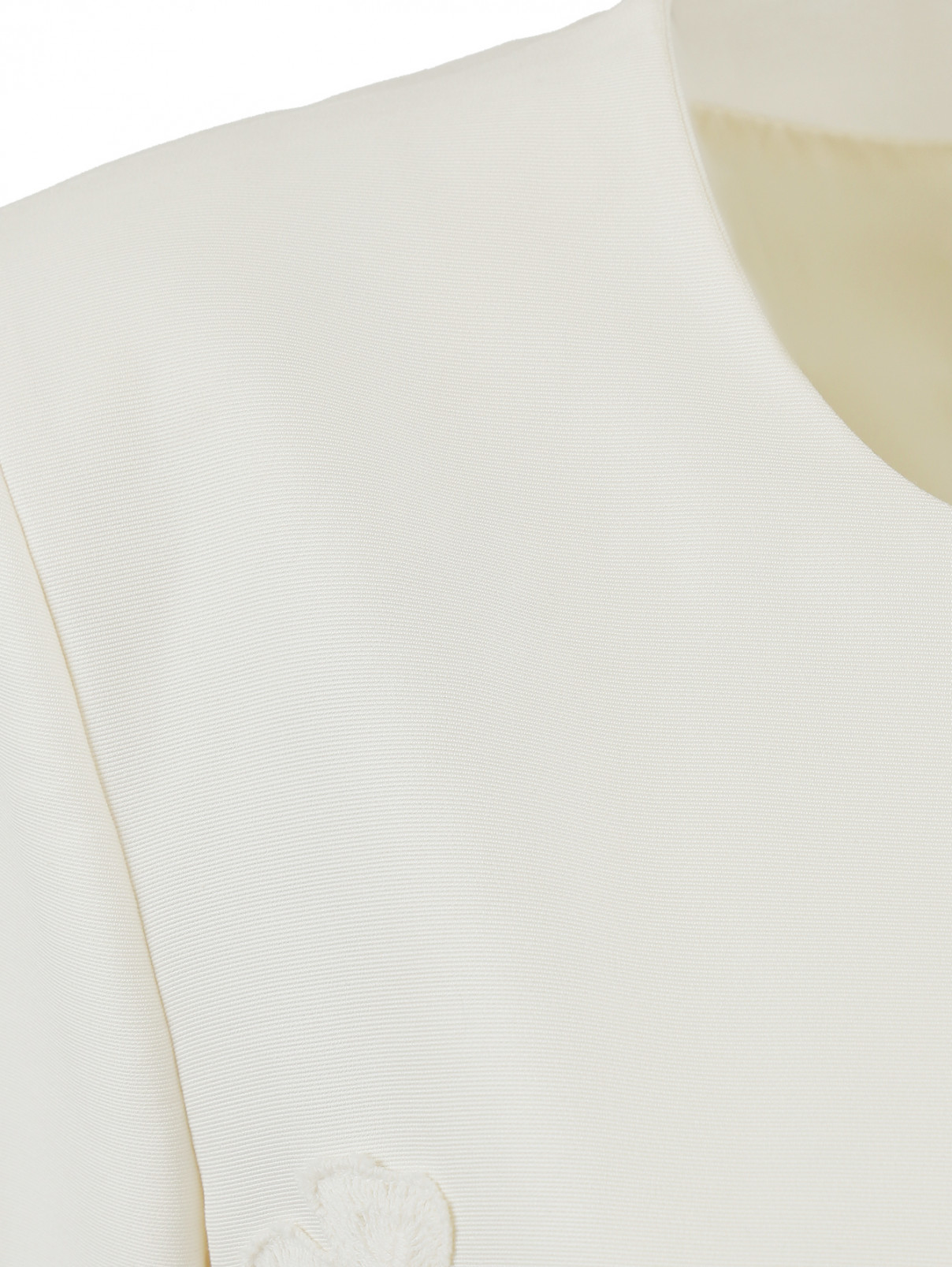 Однобортное пальто с аппликацией Alberta Ferretti  –  Деталь  – Цвет:  Белый