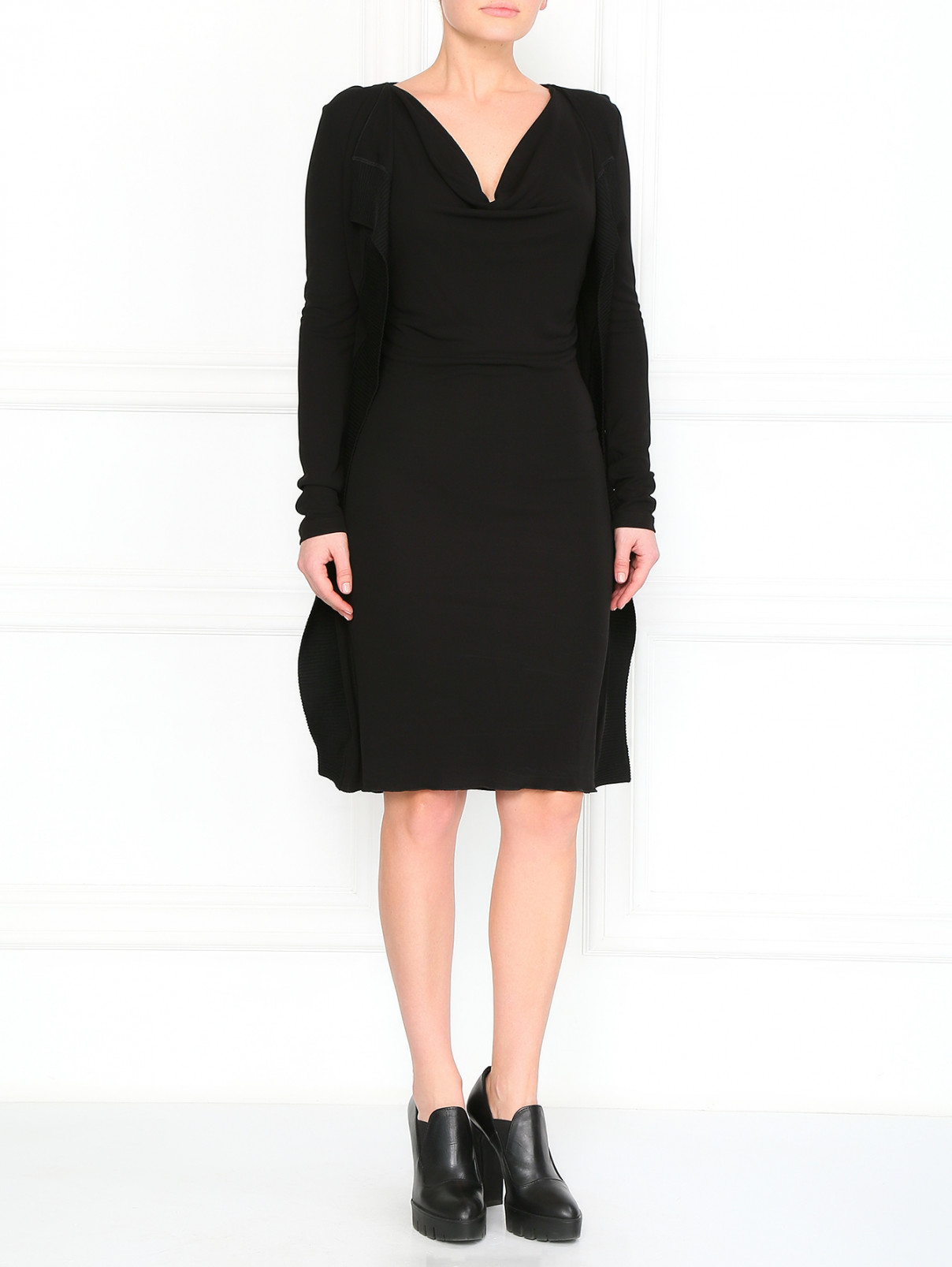 Платье с открытым воротом Jean Paul Gaultier  –  Модель Общий вид  – Цвет:  Черный