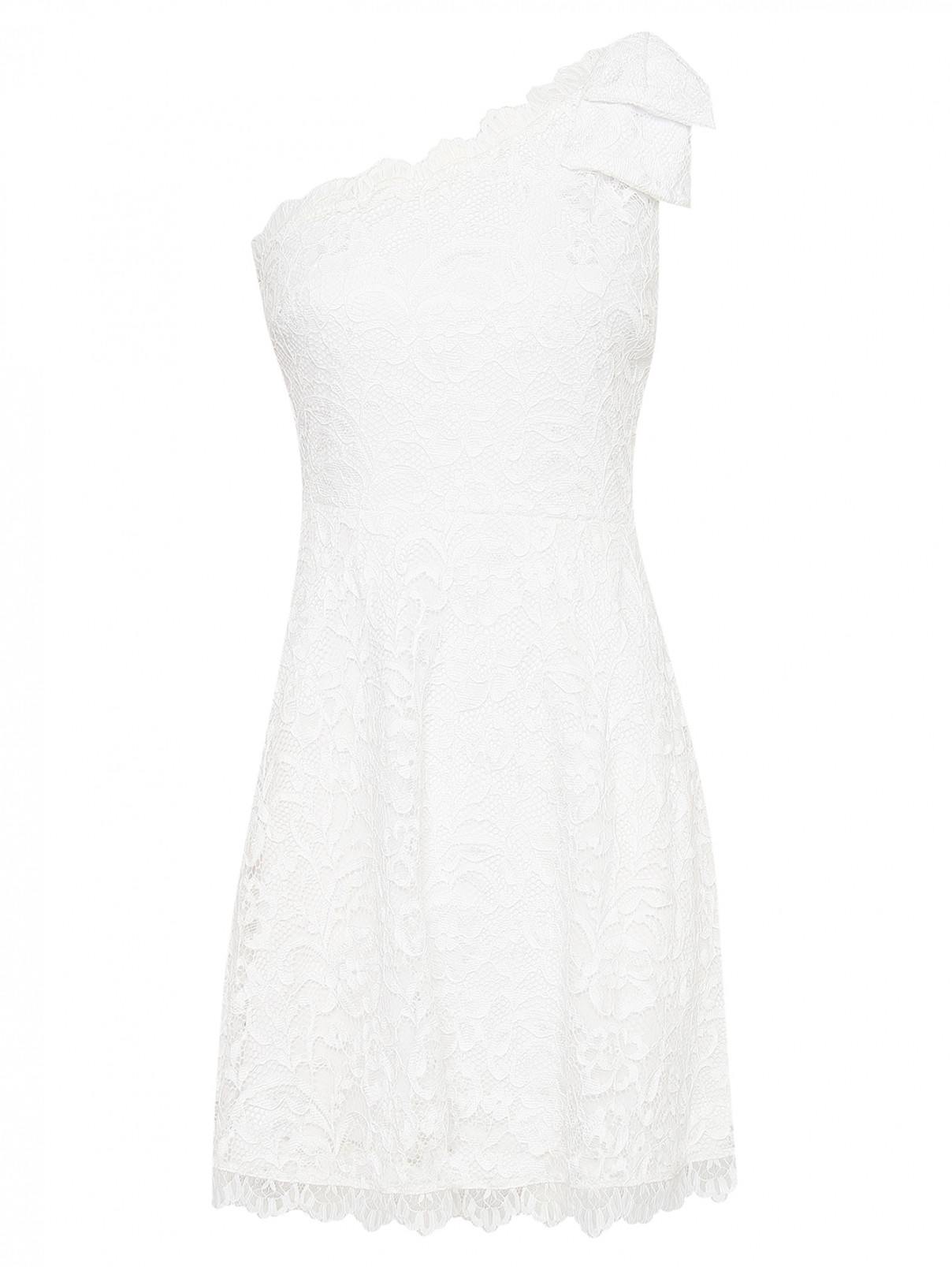 Платье из кружева асимметричного кроя Guess  –  Общий вид  – Цвет:  Белый