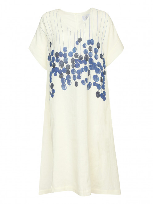 Платье из льна с принтом с завязками на спине Voyage by Marina Rinaldi - Общий вид
