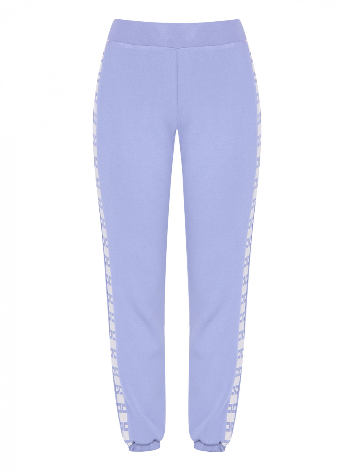 Трикотажные брюки на резинке Elisabetta Franchi  –  Общий вид  – Цвет:  Синий