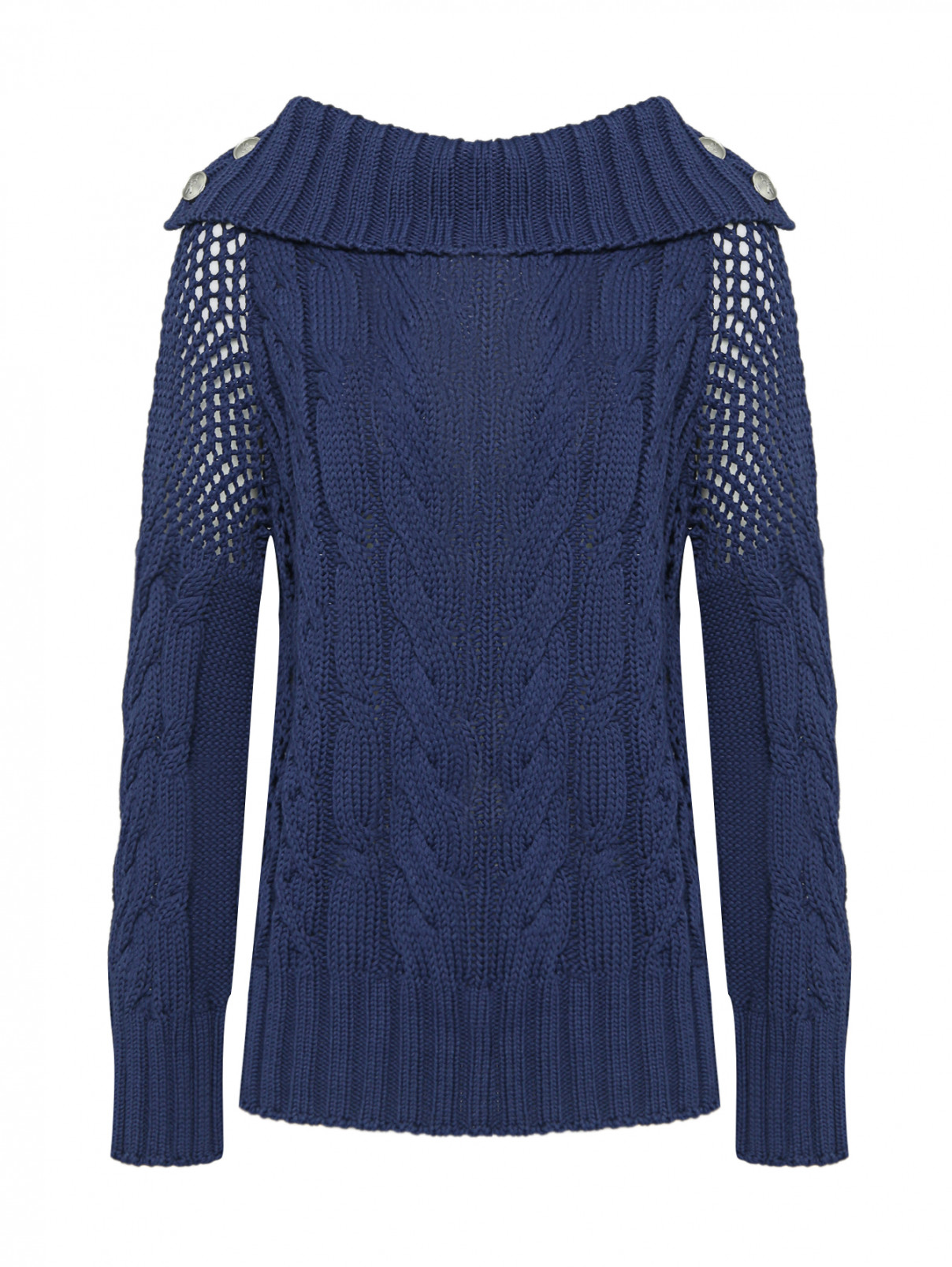 Свитер крупной вязки Alberta Ferretti  –  Общий вид  – Цвет:  Синий