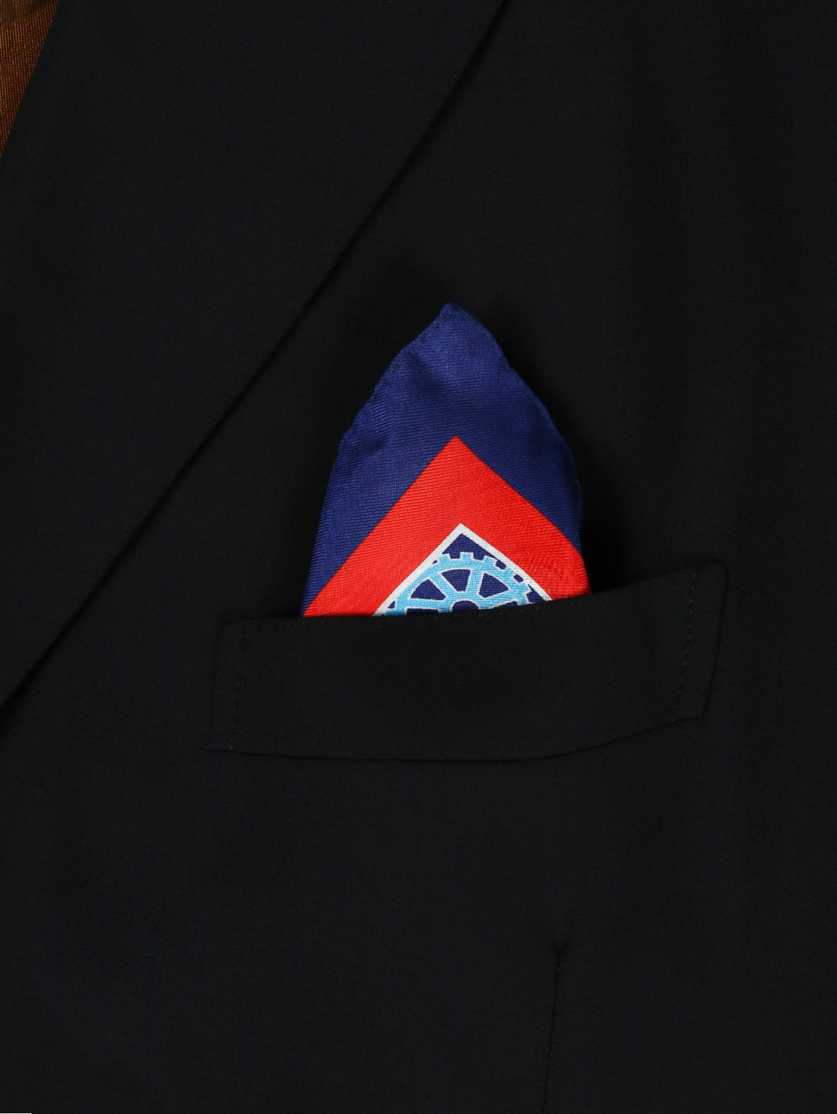 Платок из шелка с узором Tateossian  –  Модель Общий вид  – Цвет:  Синий