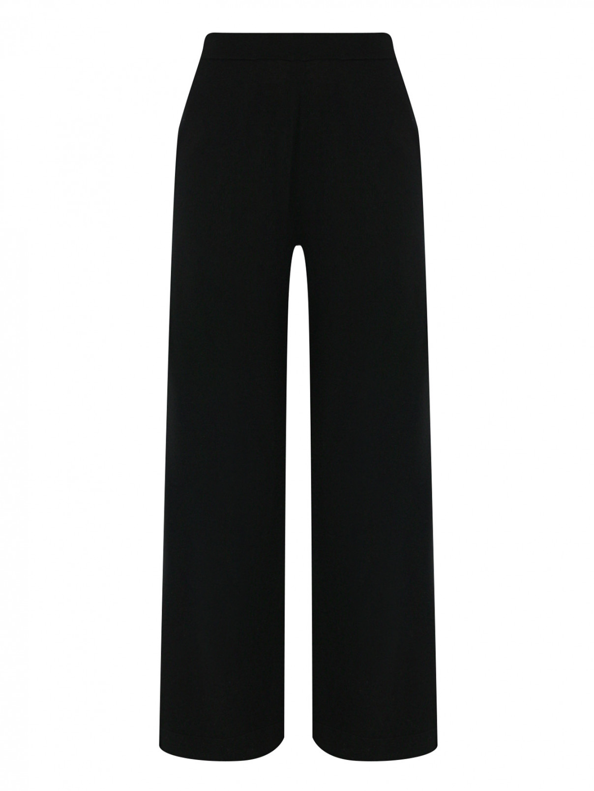 Трикотажные брюки из шерсти на резинке Allude  –  Общий вид  – Цвет:  Черный