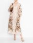 Платье-макси из шелка с узором на пуговицах Alberta Ferretti  –  МодельОбщийВид