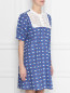 Платье из хлопка с принтом с кружевной вышивкой Vivetta  –  МодельВерхНиз